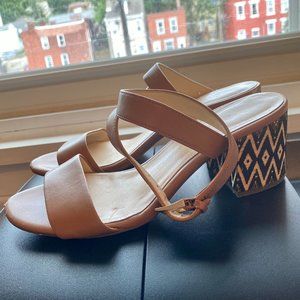 Nine West Strappy Tribal Block Heel Sandals